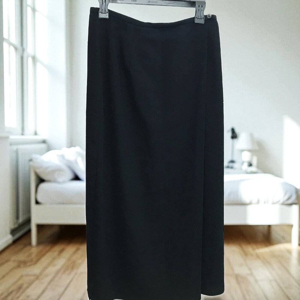 Wrap Skirt Black Long Skirt 10P,  Michele